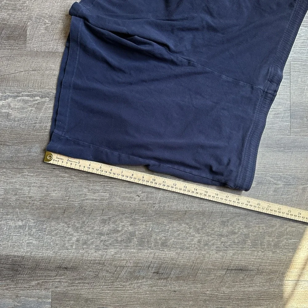 Vintage Nike Men's L Navy Cotton Shorts Original  Small Swoosh‎ Athletic Retro